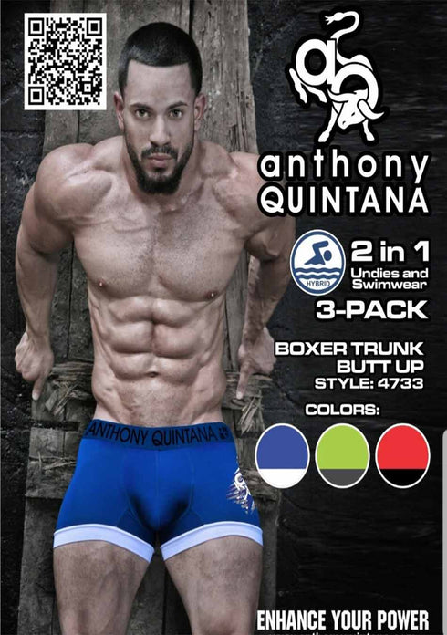 Men's AQ Hybrid Collection Enhancer Butts Up Boxer Briefs Trunk-up – 3-Pack